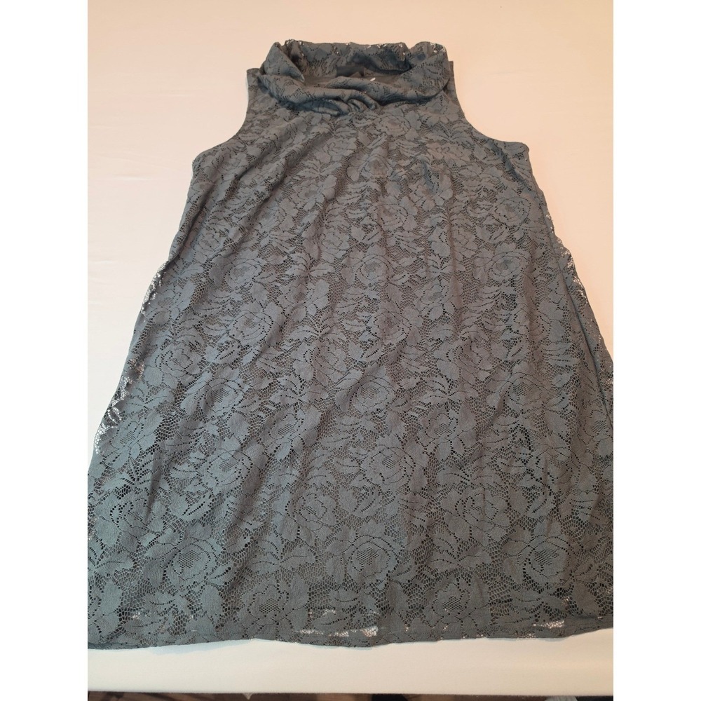Lane Bryant Gray Floral Lace Cowl Neck Sleeveless Shift Dress Size 18 NWT